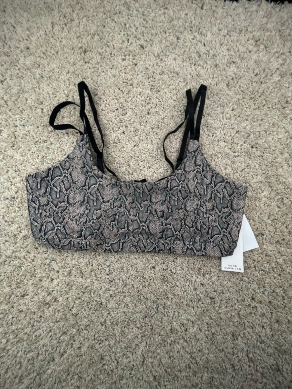 Good American Sheen Print Scoop Bra Size 5 Animal Print Design NWT